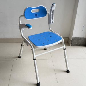 Premium Shower chair/Bath chair with chusion for elderly,Handrest flip back,height adjutable